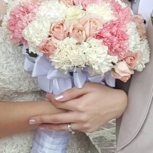 Beautiful Pastel Wedding Bouquet Colored Roses